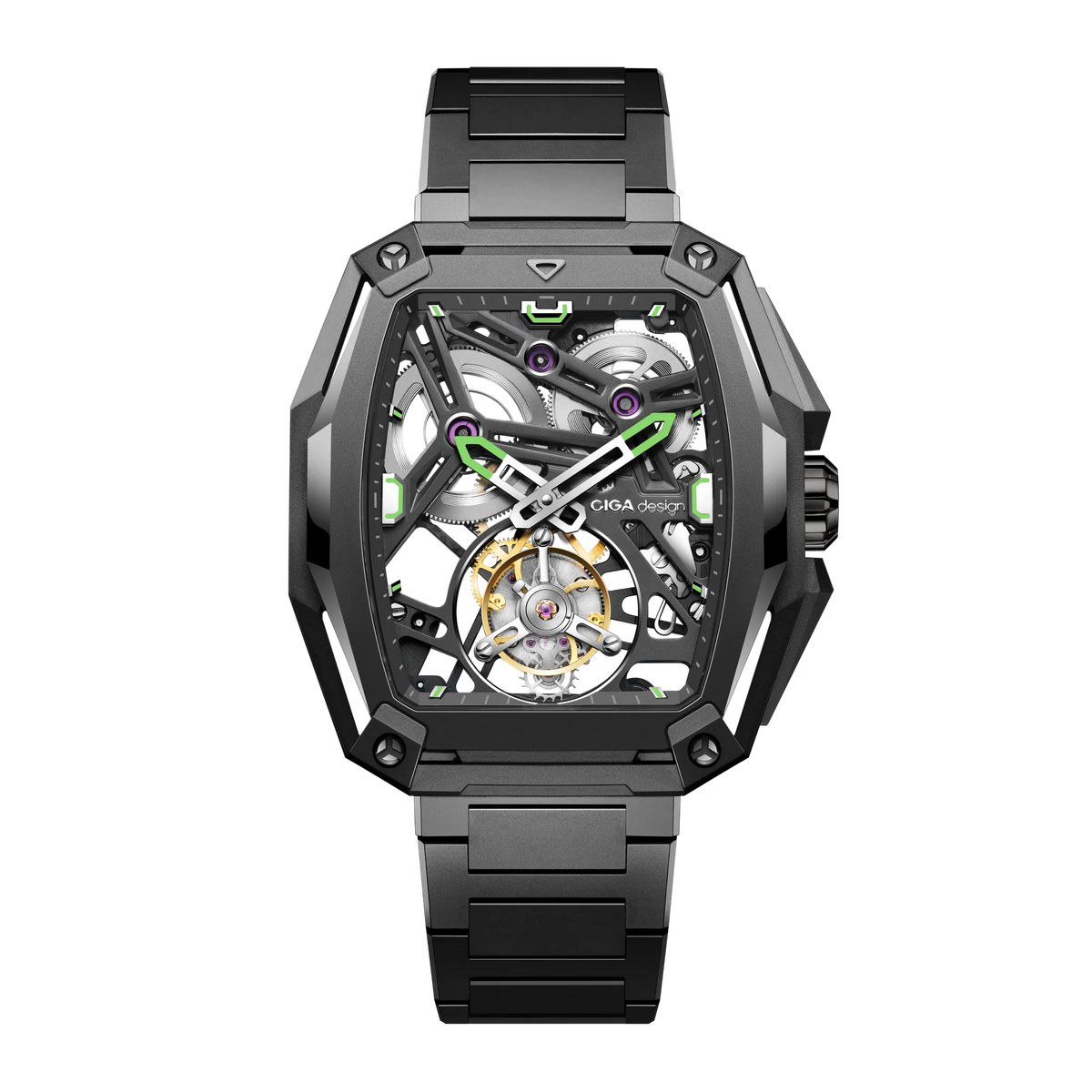 CIGA designAdvanced Skeleton Complication Watch Hunter · Tourbillon Carbon