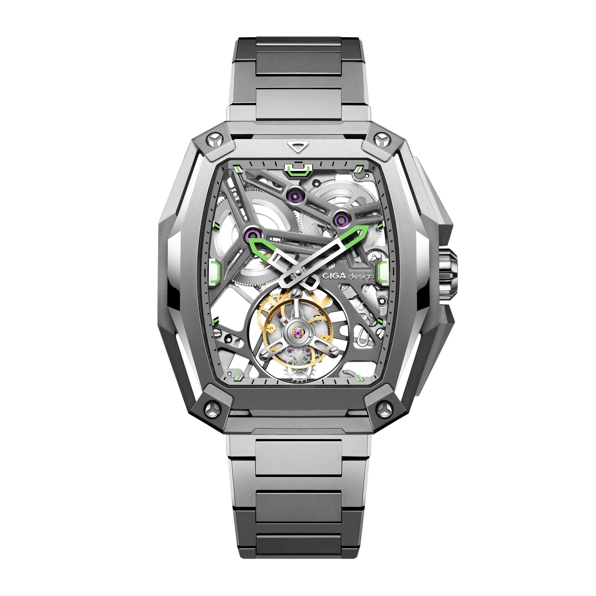 CIGA designAdvanced Skeleton Complication Watch Hunter · Tourbillon Silver