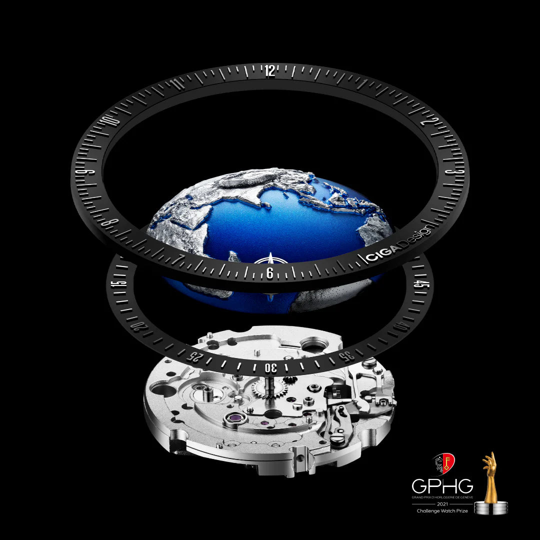 CIGA design Blue Planet II 43mm Titanium U038-TU01-6U