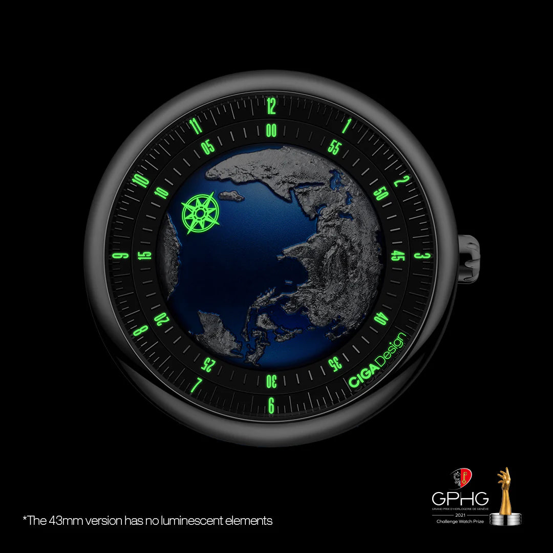 CIGA design Blue Planet II 43mm Titanium U038-TU01-6U