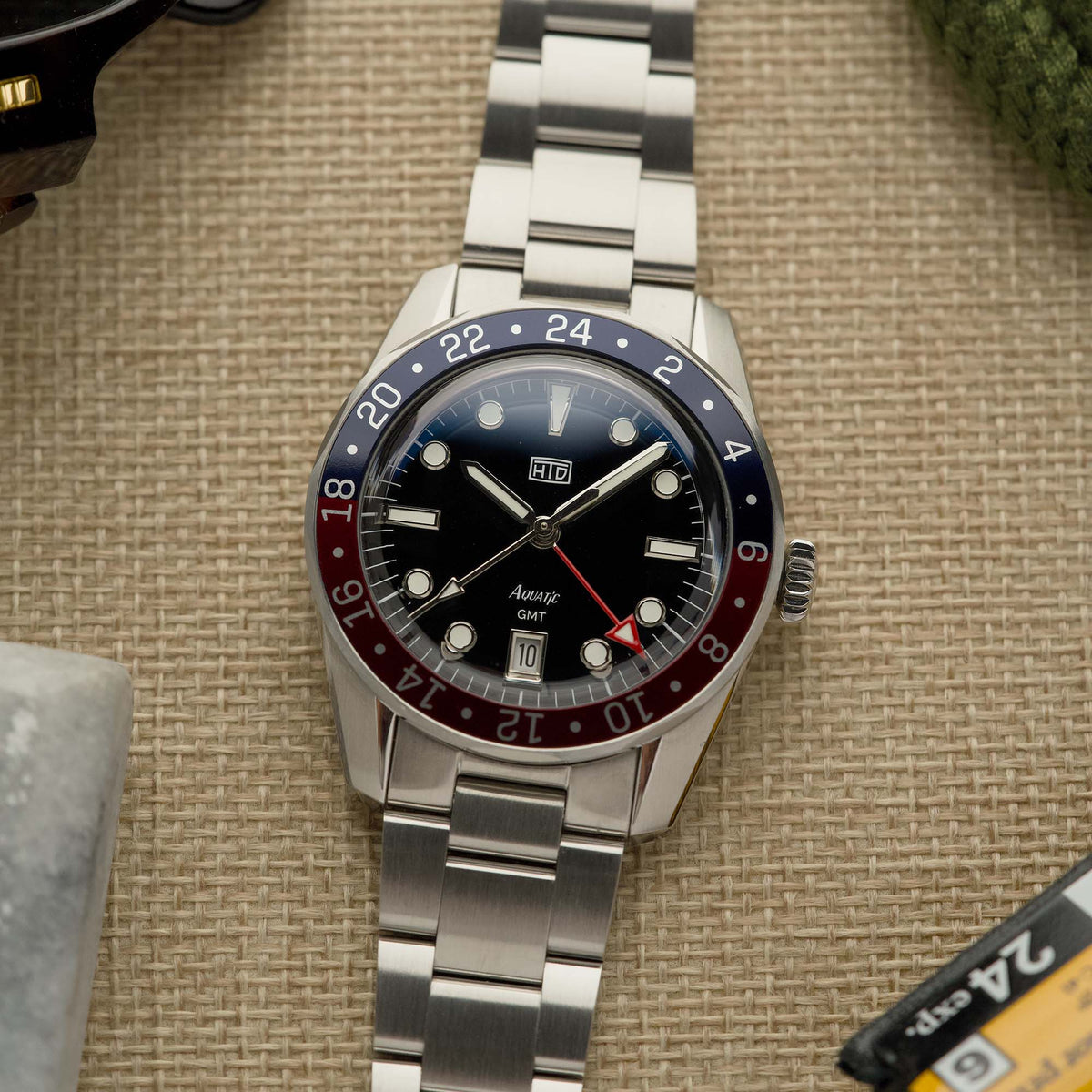 HTD Watches Aquatìc GMT World Timer Rosso Blu