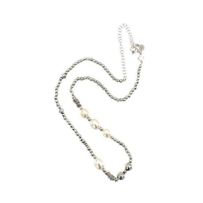 Necklace with Boule and Pearls Eclat Preziosi AG-BPCL02/RH