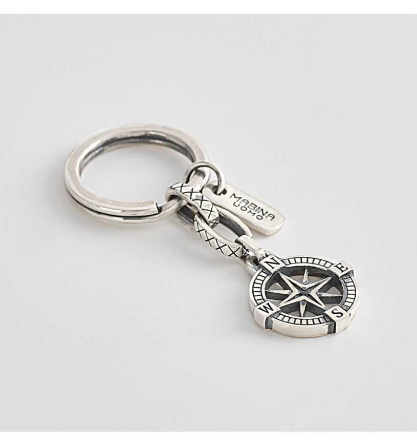 Mabina wind rose key ring in Silver 583003