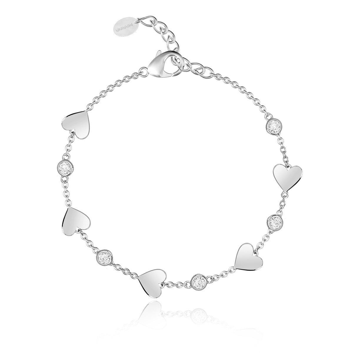 Mabina Silver Bracelet Hearts and Light Points 533239