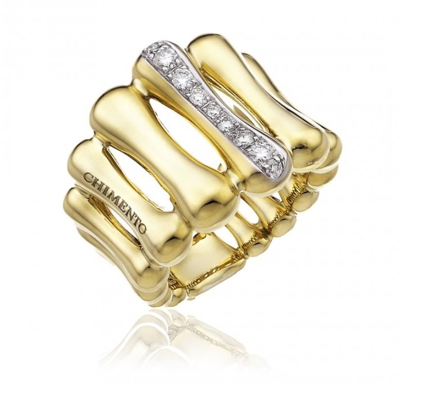 Chimento ring in yellow gold with diamonds 1A05895B12160
