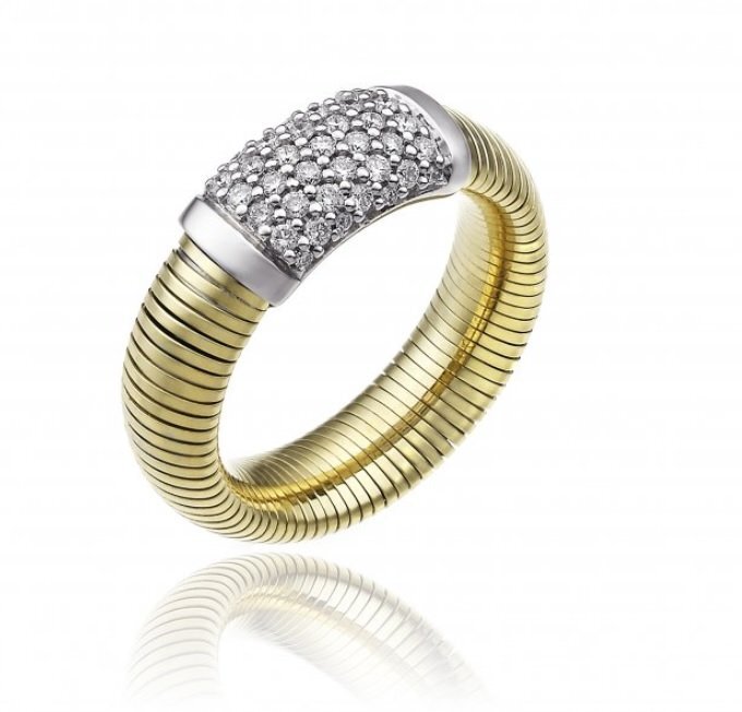 Chimento ring in yellow gold with diamonds 1A12085BB2140