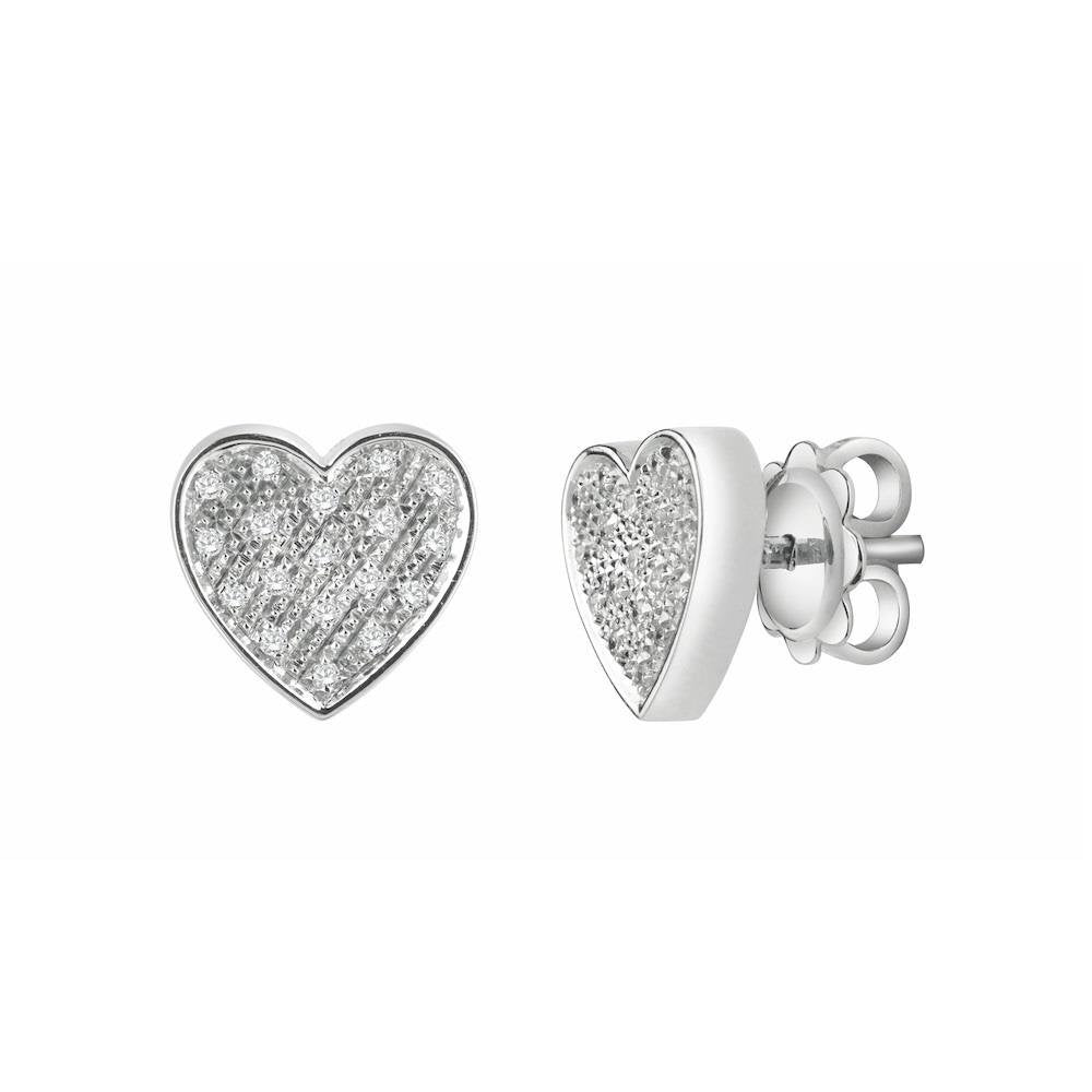 SALVINI white gold HEART earrings with diamonds 20071365