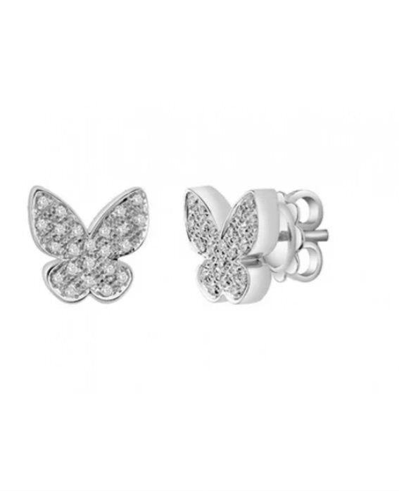 SALVINI white gold BUTTERFLY earrings with diamonds 20071363