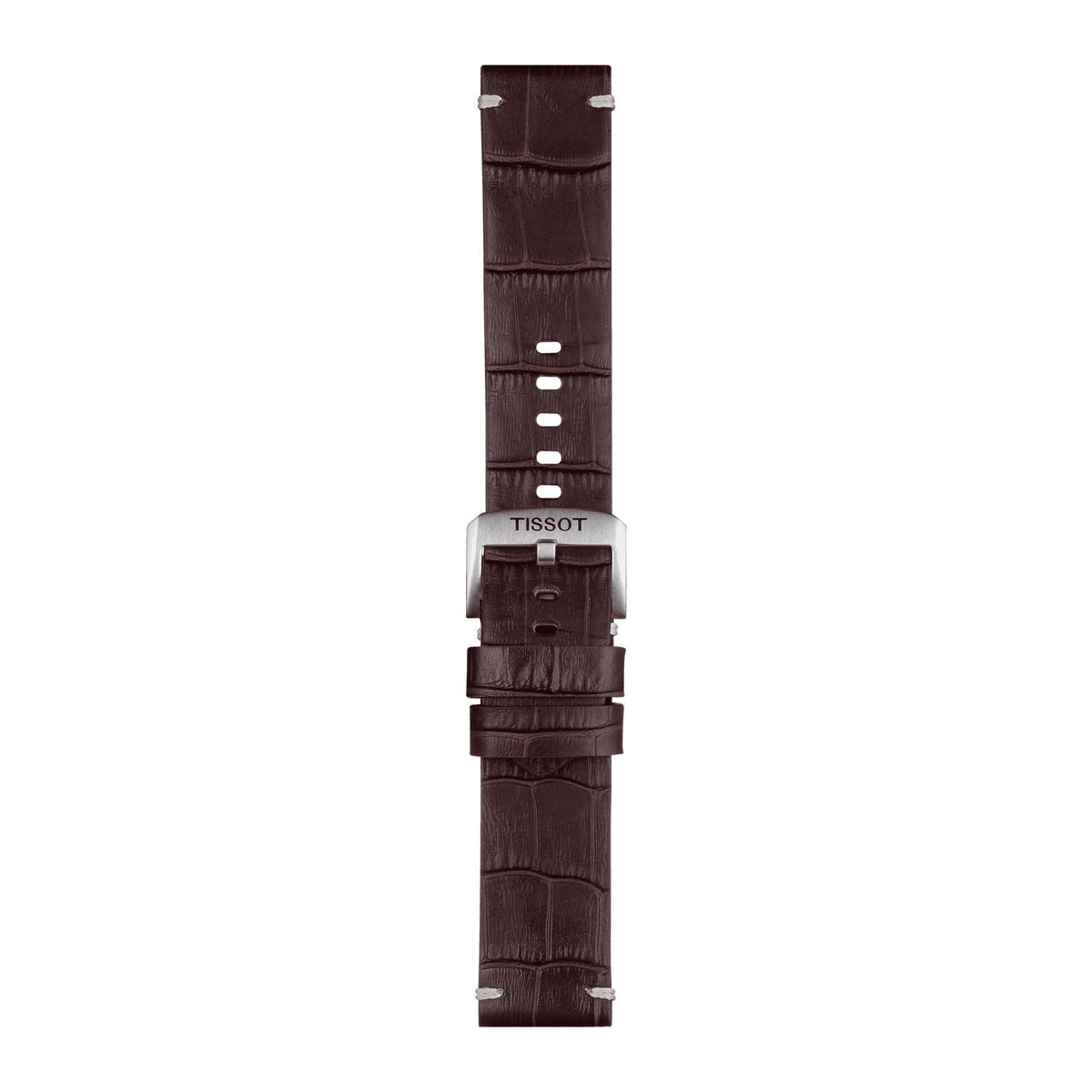 Official Tissot BROWN LEATHER AND RUBBER strap ANSA 22 MM T852046773