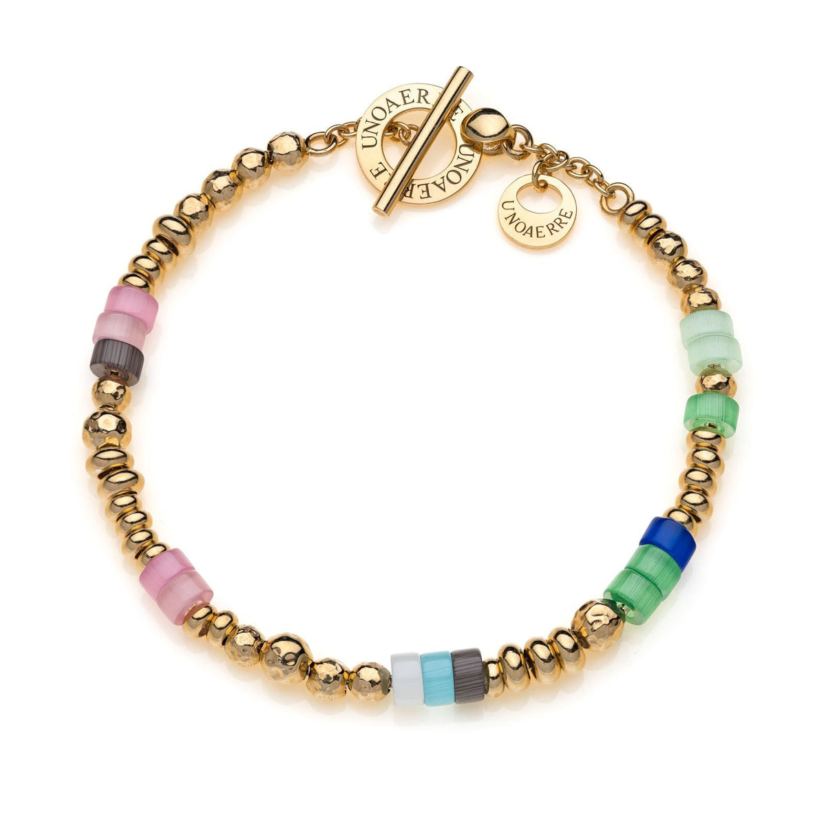 Golden silver bracelet with colored stones Unoaerre 703YBV1695170 6027 