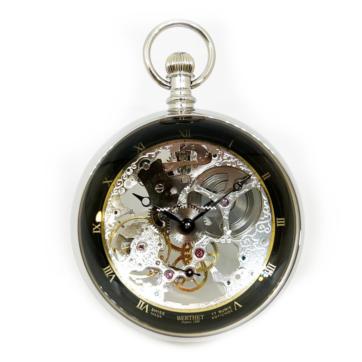 Berthet Boule Skeleton Table Clock KC N