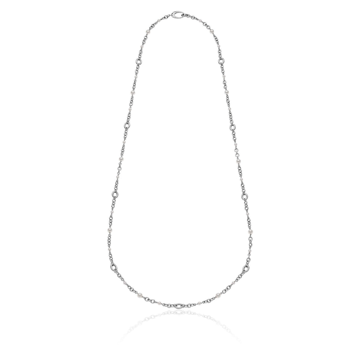 Collana lunga in argento con perle bianche Unoaerre 724YHW3243070 6096