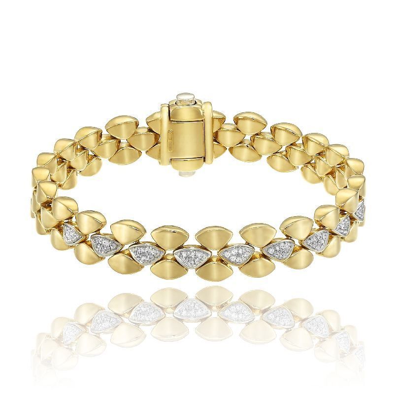 Chimento Double Mosaic Bracelet in 750 Gold and Diamonds 1B01600B11180