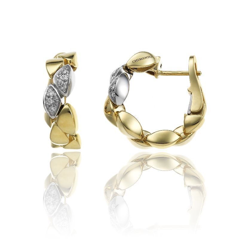 Chimento Double Mosaic Earrings in 750 Gold and Diamonds 1O01600B1200P