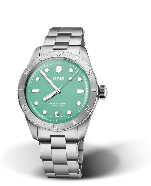 Oris Divers Sixty-Five 38mm Cotton Candy Green 01 733 7771 4057-07 8 19 18